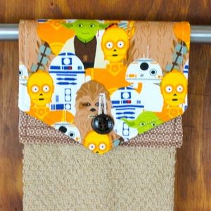 STAR WARS PRINT TAN HANDMADE HANGING KITCHEN TAN TERRY CLOTH COTTON TOWEL